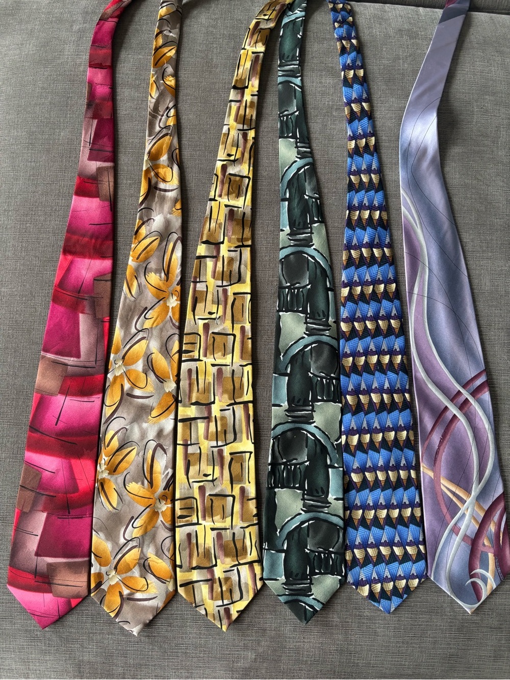 Lot of 6 Vintage Jerry Garcia J. Garcia 100% Silk Neckties Grateful Dead Art